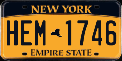 NY license plate HEM1746