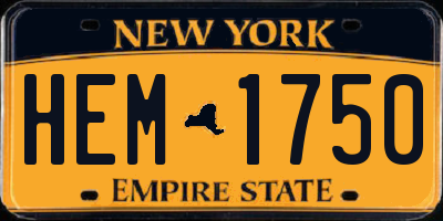 NY license plate HEM1750
