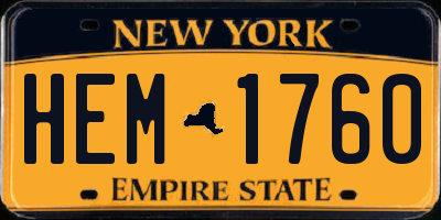 NY license plate HEM1760