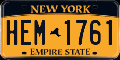 NY license plate HEM1761