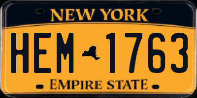 NY license plate HEM1763