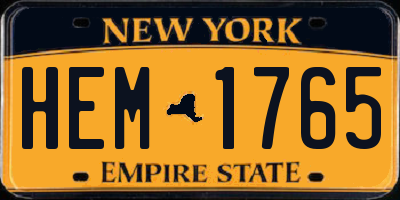 NY license plate HEM1765