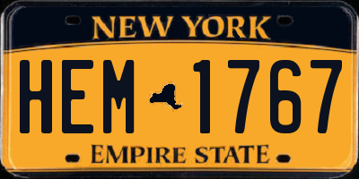 NY license plate HEM1767