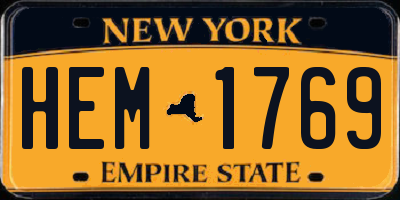 NY license plate HEM1769