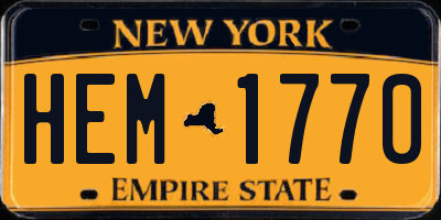 NY license plate HEM1770