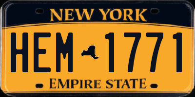 NY license plate HEM1771