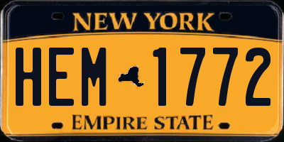 NY license plate HEM1772