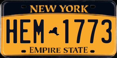 NY license plate HEM1773