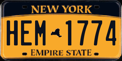 NY license plate HEM1774