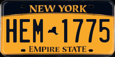 NY license plate HEM1775