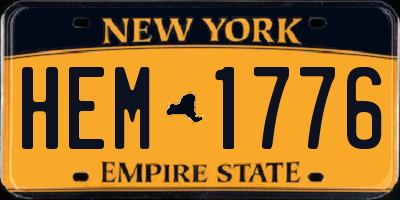 NY license plate HEM1776
