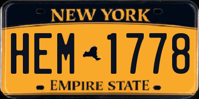 NY license plate HEM1778