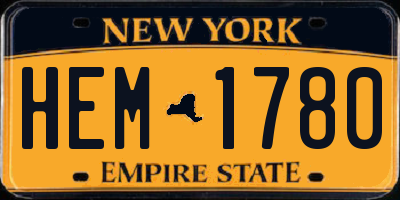 NY license plate HEM1780