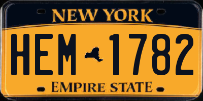 NY license plate HEM1782