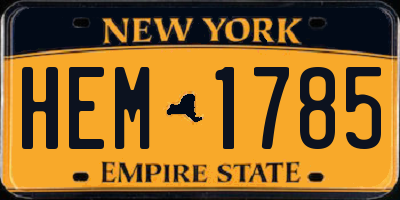 NY license plate HEM1785
