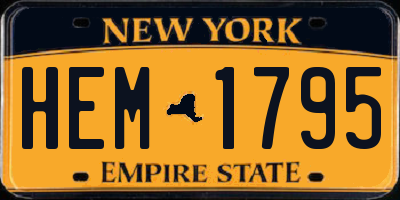 NY license plate HEM1795