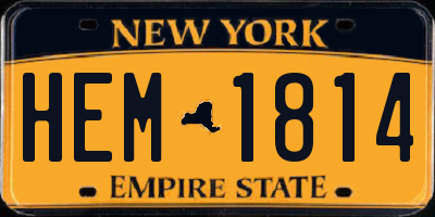 NY license plate HEM1814