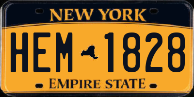 NY license plate HEM1828