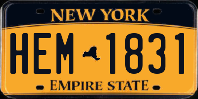 NY license plate HEM1831