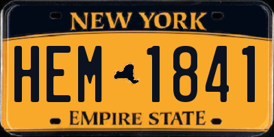 NY license plate HEM1841