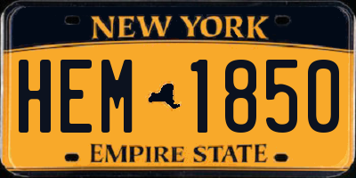 NY license plate HEM1850