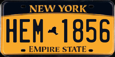NY license plate HEM1856