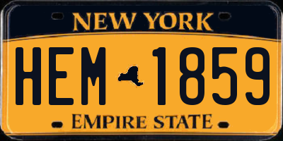 NY license plate HEM1859
