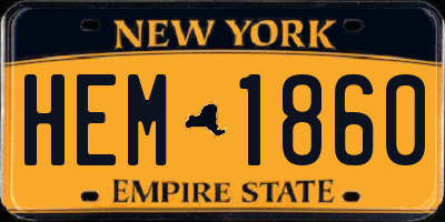 NY license plate HEM1860