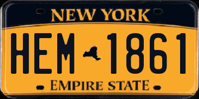 NY license plate HEM1861
