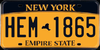 NY license plate HEM1865