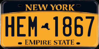 NY license plate HEM1867