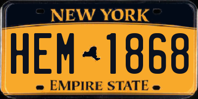 NY license plate HEM1868