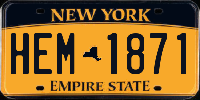 NY license plate HEM1871