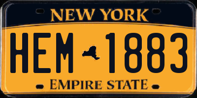 NY license plate HEM1883