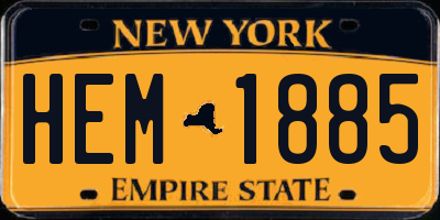 NY license plate HEM1885