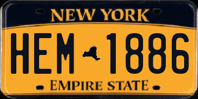 NY license plate HEM1886