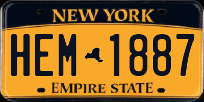 NY license plate HEM1887