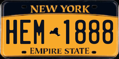 NY license plate HEM1888