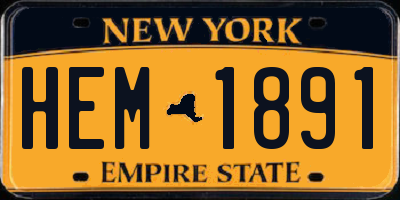 NY license plate HEM1891