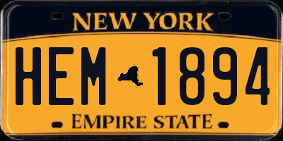 NY license plate HEM1894