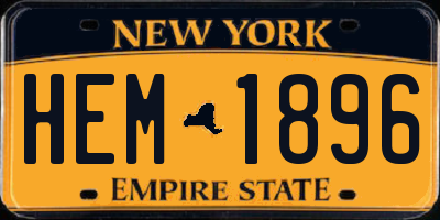 NY license plate HEM1896