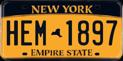 NY license plate HEM1897