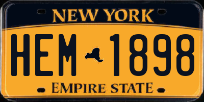 NY license plate HEM1898