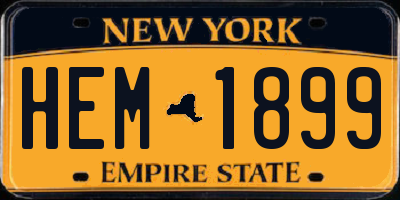 NY license plate HEM1899