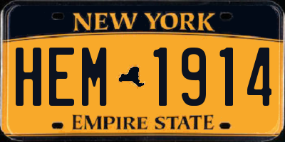 NY license plate HEM1914
