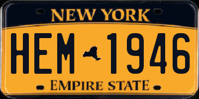NY license plate HEM1946