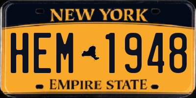 NY license plate HEM1948