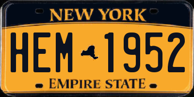 NY license plate HEM1952