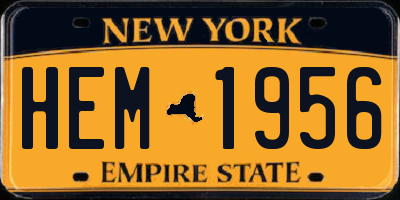 NY license plate HEM1956