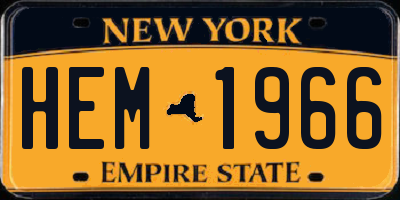NY license plate HEM1966